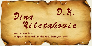 Dina Miletaković vizit kartica